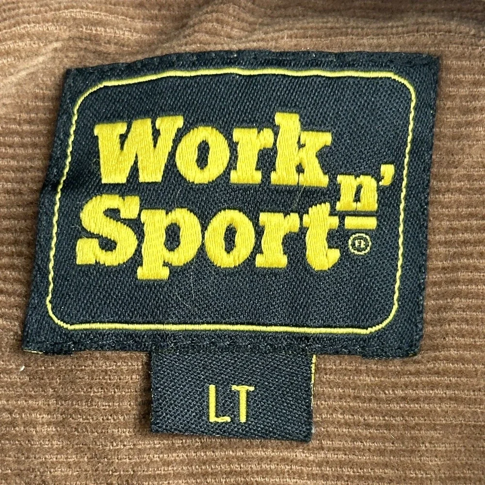 Work N Sport Chamois‎ Flannel Shirt Mens Large TALL LT Blue Gray Cotton Shacket
